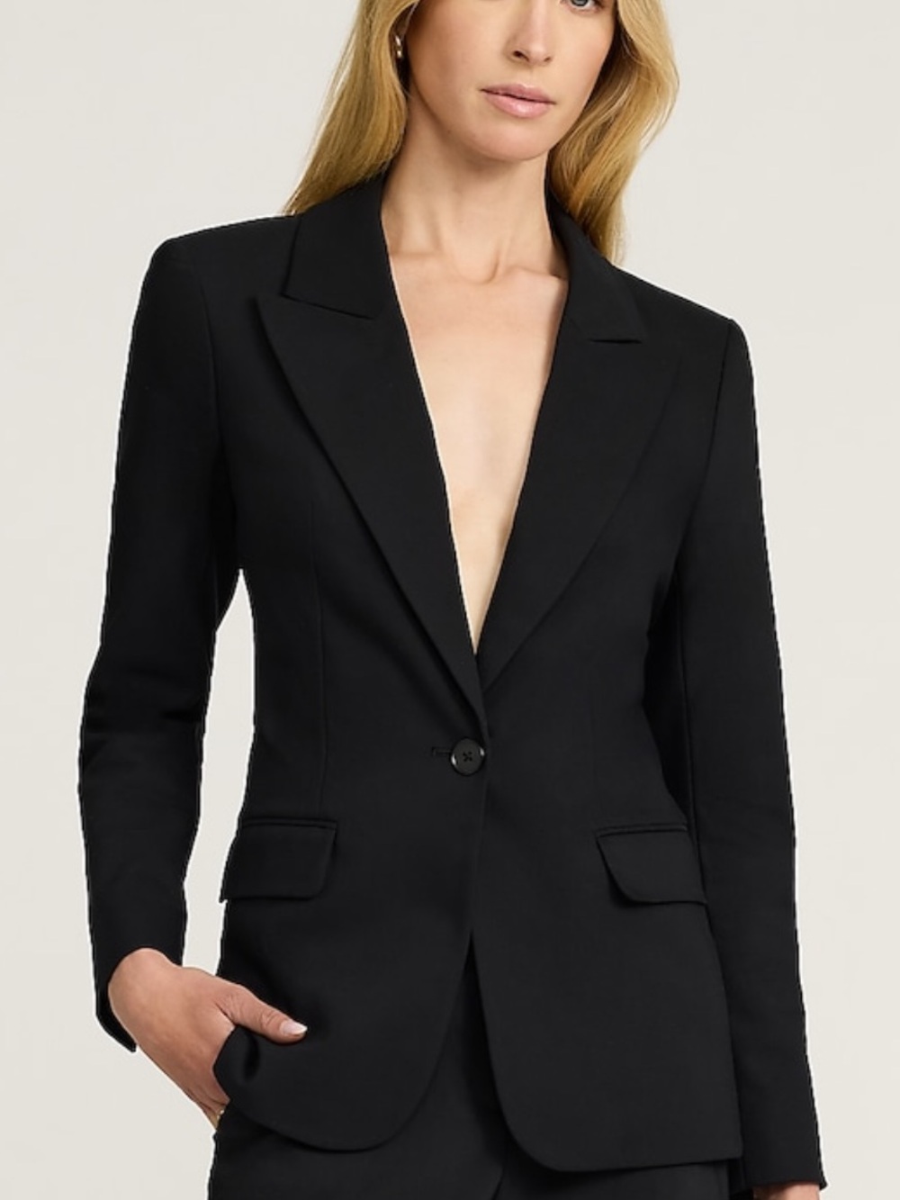 Express Long Slim Blazer in Stretch Cotton
